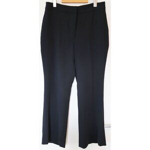 Aritzia Wilfred Back Zip-Front Crepe Flared Cropped Trousers Black 12